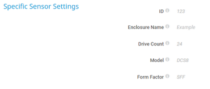 Specific Sensor Settings